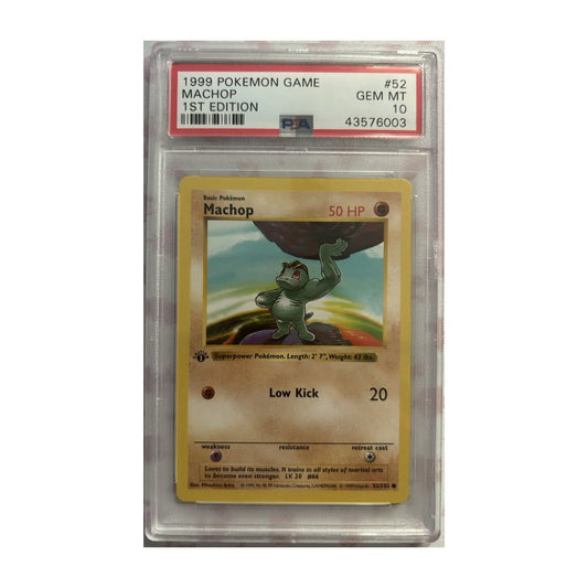 Machop #52 1st Edition | PSA 10 | 1999 Pokemon Game (Base Set)